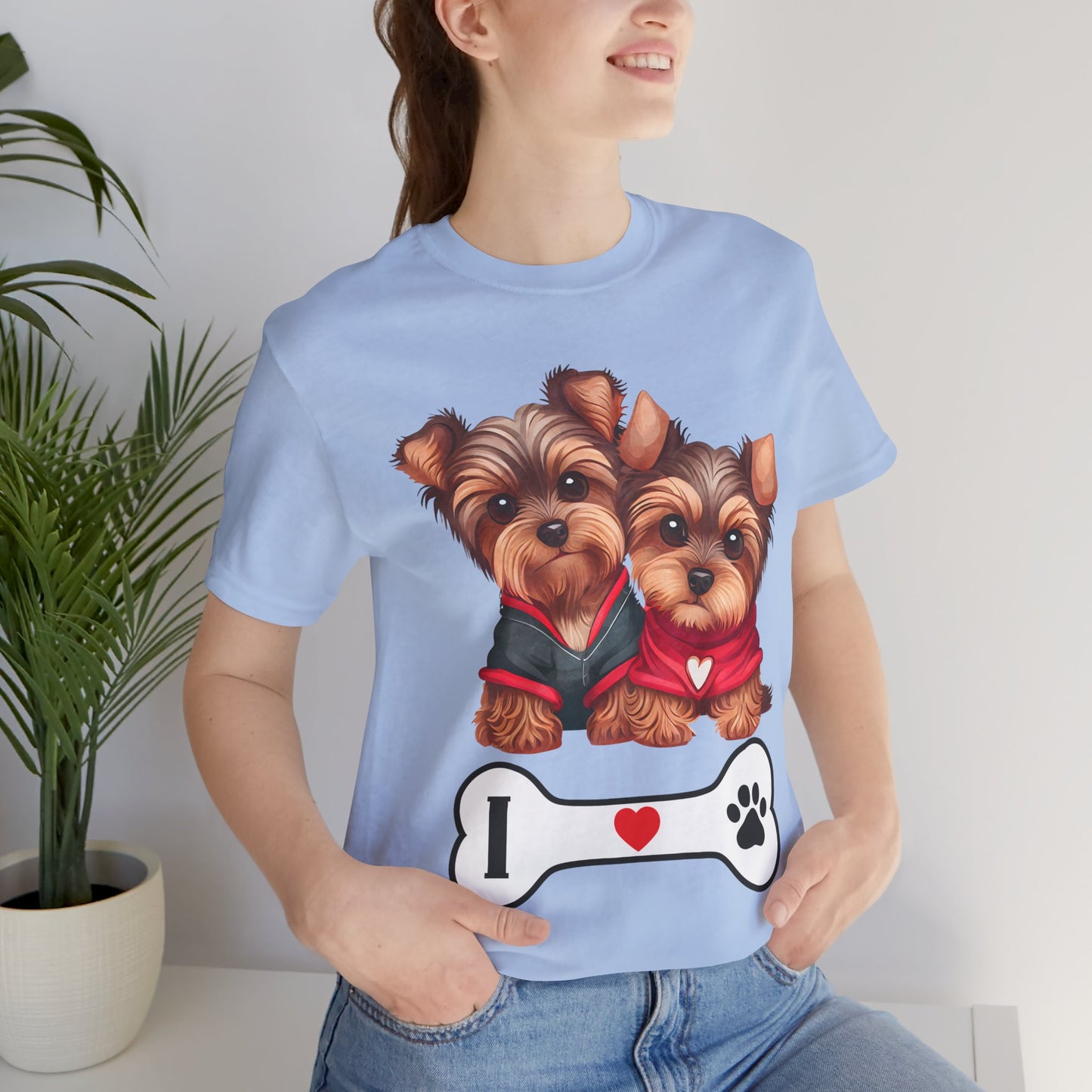 Two Yorkshire Terriers Dog Bone Tee