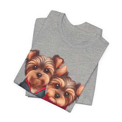 Two Yorkshire Terriers Dog Bone Tee