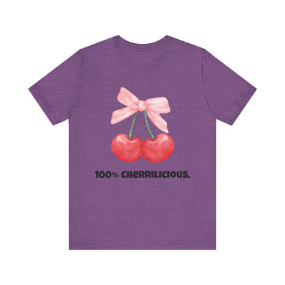 100% Cherrilicious Cherry Bow Tee