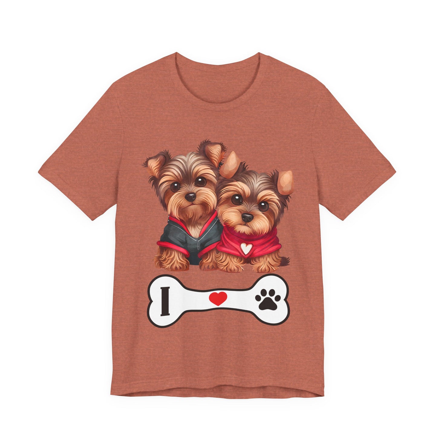 Two Yorkshire Terriers Dog Bone Tee