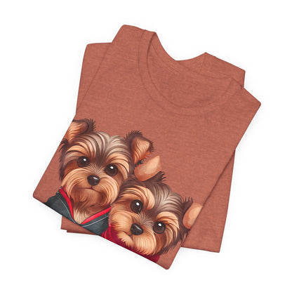 Two Yorkshire Terriers Dog Bone Tee