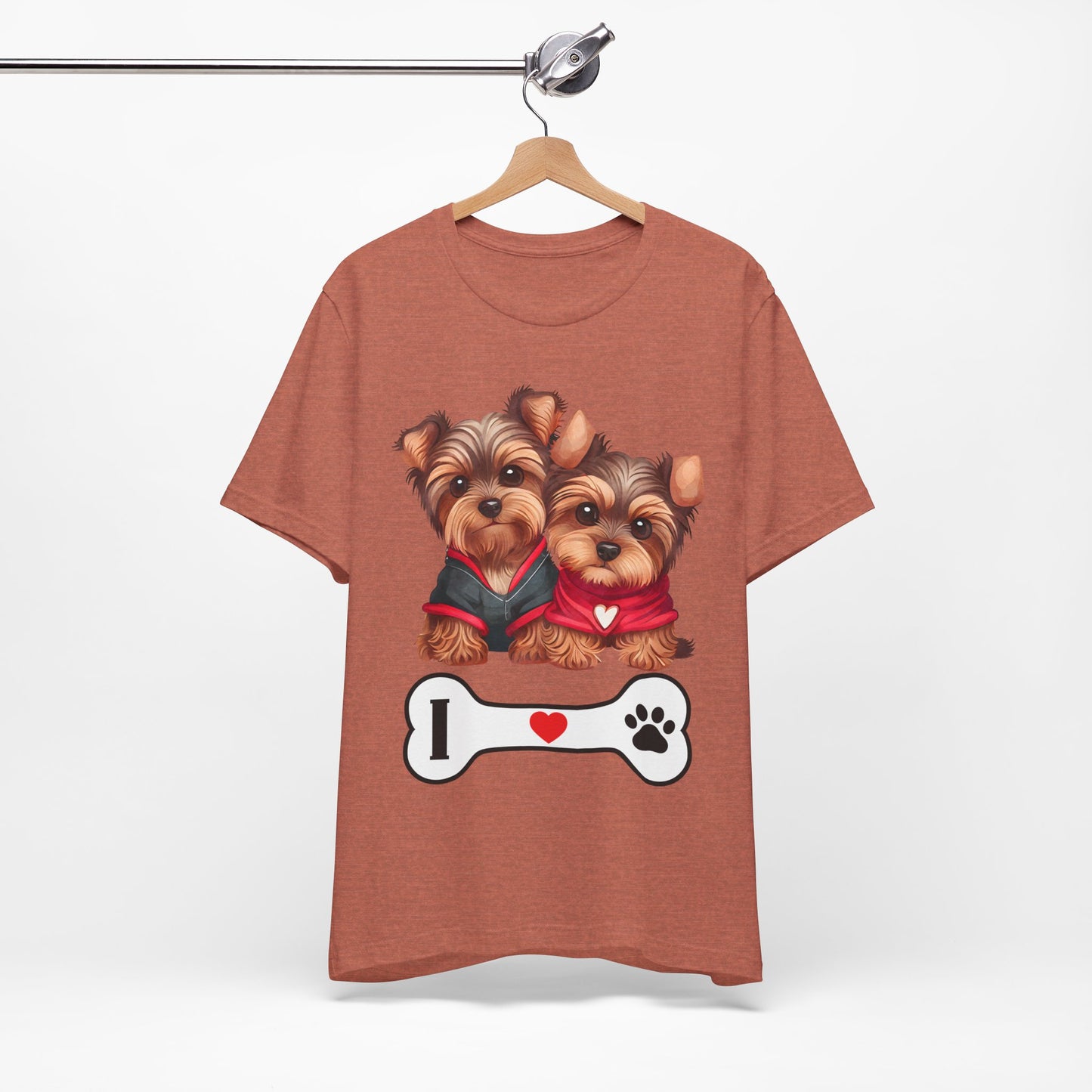 Two Yorkshire Terriers Dog Bone Tee