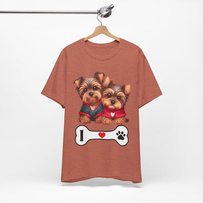 Two Yorkshire Terriers Dog Bone Tee