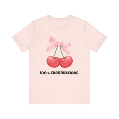 100% Cherrilicious Cherry Bow Tee