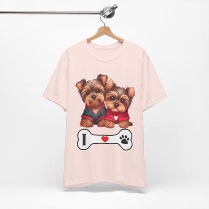 Two Yorkshire Terriers Dog Bone Tee
