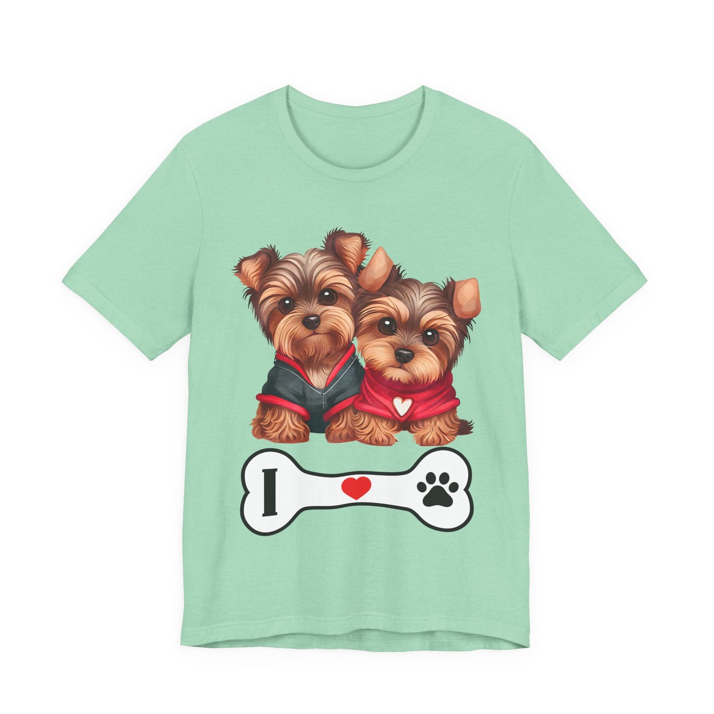 Two Yorkshire Terriers Dog Bone Tee