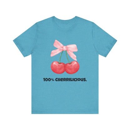 100% Cherrilicious Cherry Bow Tee