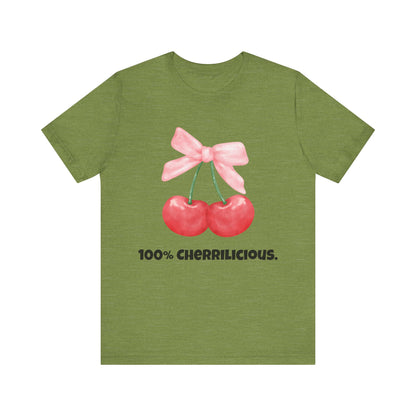 100% Cherrilicious Cherry Bow Tee