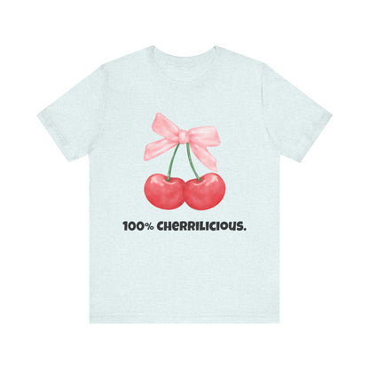 100% Cherrilicious Cherry Bow Tee