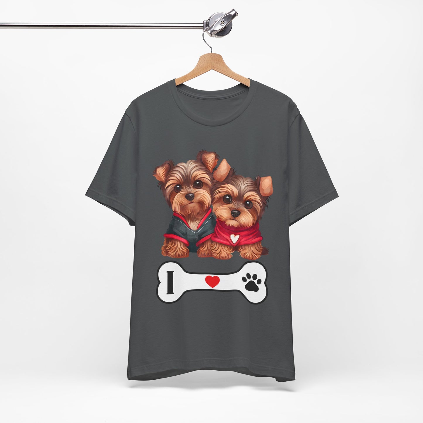 Two Yorkshire Terriers Dog Bone Tee