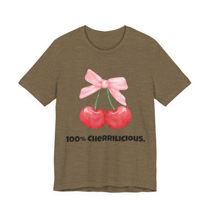 100% Cherrilicious Cherry Bow Tee