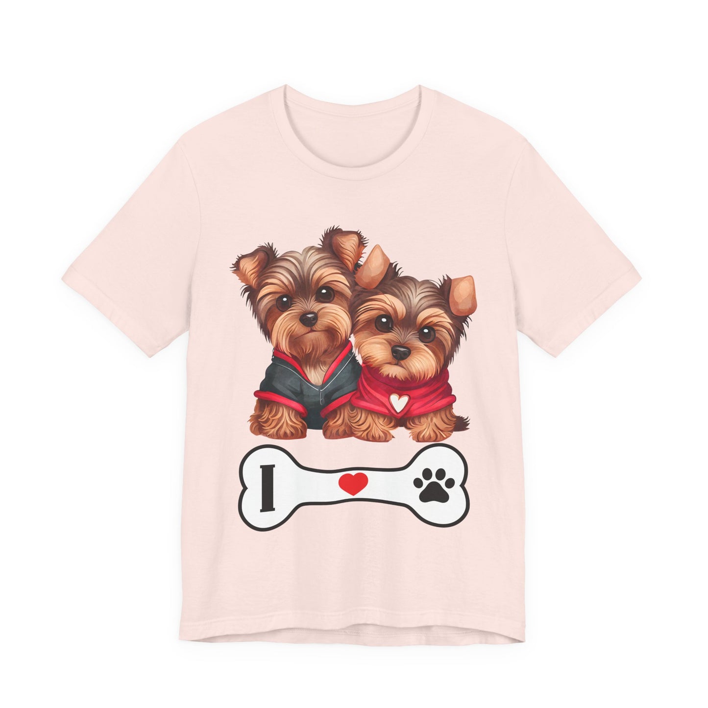Two Yorkshire Terriers Dog Bone Tee