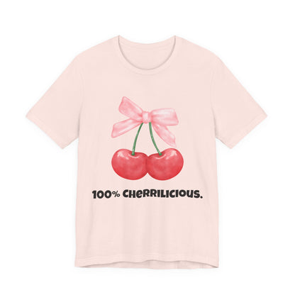 100% Cherrilicious Cherry Bow Tee