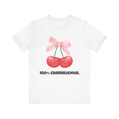 100% Cherrilicious Cherry Bow Tee
