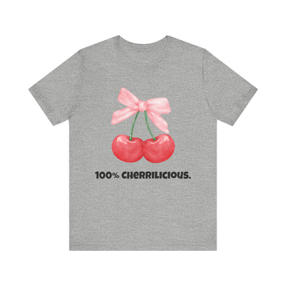 100% Cherrilicious Cherry Bow Tee