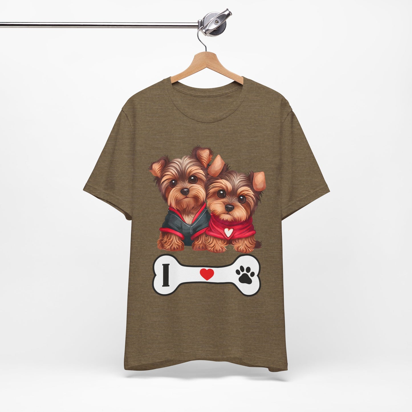 Two Yorkshire Terriers Dog Bone Tee