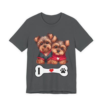 Two Yorkshire Terriers Dog Bone Tee