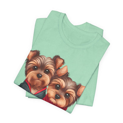 Two Yorkshire Terriers Dog Bone Tee
