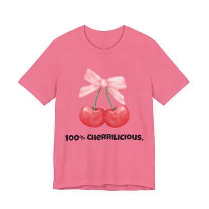 100% Cherrilicious Cherry Bow Tee