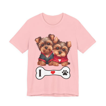 Two Yorkshire Terriers Dog Bone Tee